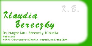 klaudia bereczky business card